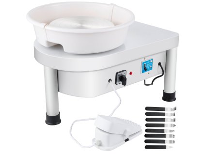 Elektrický hrnčiarsky kruh 25 cm 280 W s pedálom a odnímateľnou miskou