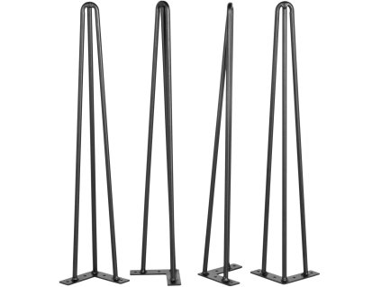 Hairpin nohy na stôl 50.8 cm, 3 tyče, 4 ks, 99.8 kg, čierna oceľ