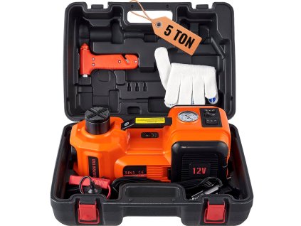 Elektrický hydraulický zdvihák na auto 5 t, 12V s inflátorom