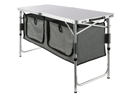 Kempingový kuchynský stôl skladací prenosný, 3 nastaviteľné výšky