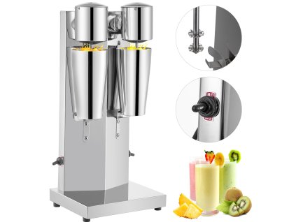 Mixér na milkshake nerezová oceľ 180W dvojhlavý 800ml 2 rýchlosti