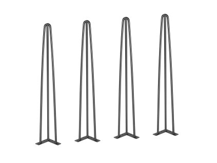Nohy hairpin na stôl sada 4 ks 0.7M 3 tyče 408.2KG čierne oceľ