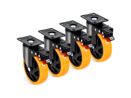 Otočné kolieska s platňou 12,7 cm, 4 ks, a/b zámok, nosnosť 204,1 kg