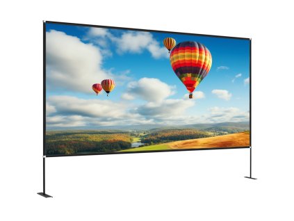 Plátno na premietanie 150" 16:9 prenosné s kovovým stojanom a obalom