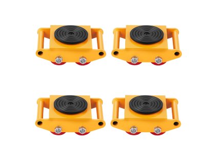 Pojazdové korčule pre stroje 4 ks, 8T, oceľ, 4 PU kolesá, 360° rotačné