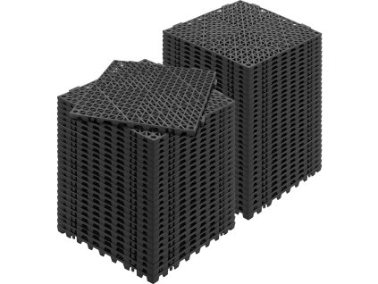 Prepojiteľné podlahové rohože 55 ks 30×30 cm pvc protišmykové čierne