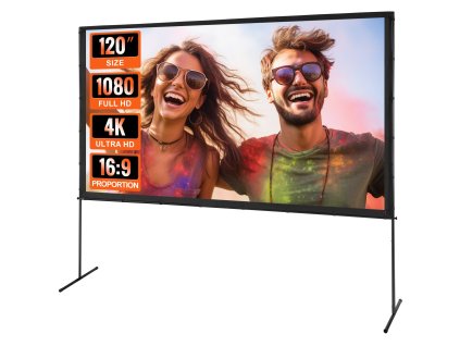 Projekčné plátno so stojanom 120 inch 16:9 4K bez záhybov v taške