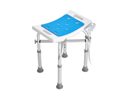 Sprchová stolička nastaviteľná s priečnou tyčou, nosnosť 226,8 kg