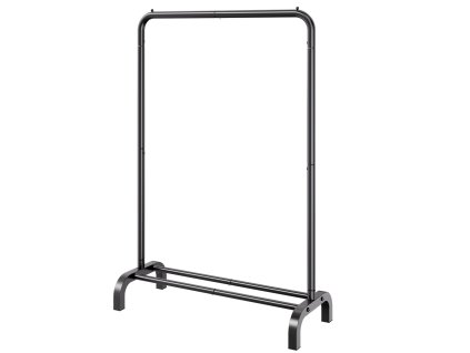 Stojan na oblečenie so závesnou tyčou a spodnou policou do spálne