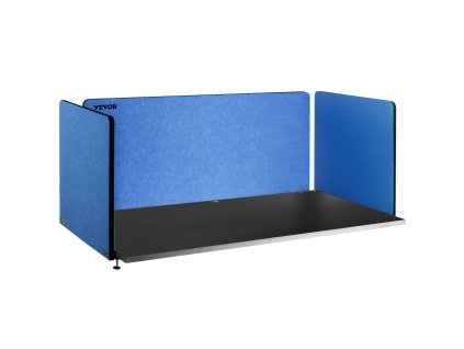 Stolový paraván 60'' 3-dielny akustický svorkový tmavomodrý na stôl
