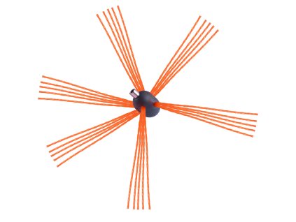 Súprava na čistenie komína 7 m, 7 nylónových flexi tyčí, kefa 360°