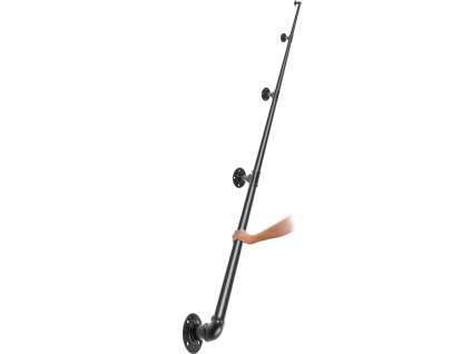 Zábradlie na schody, oceľové, 396,2 cm, nosnosť 199,6 kg, na stenu