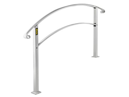 Zábradlie na vonkajšie schody, biele ohybné kovové, pre 1–3 stupne