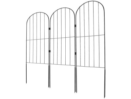 Záhradný plot bez výkopu 731.5×396.2 cm kovový 5.1 cm rozstup 28 ks