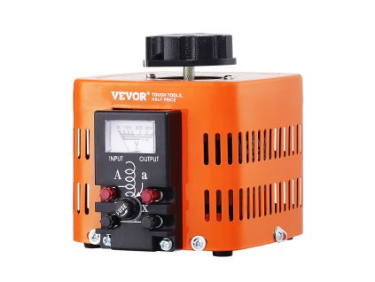 Autotransformátor 500 VA, 230 V vstup 0–300 V výstup, 1,7 A, 4 poistky