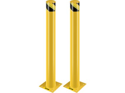 Bezpečnostný oceľový stĺpik 42 inch priemer 4.5 inch žltý 8 kotiev