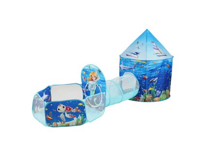Detský hrací stan 3v1 s tunelom a obručou, vnútorný/vonkajší