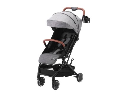 Detský skladací kočík, opierka 95°–175°, nožná 0°/90°, držiak, sivý