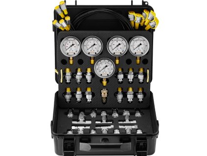 Hydraulická tlaková sada 10/100/250/400/600bar, 5 manometrov, 5 hadíc