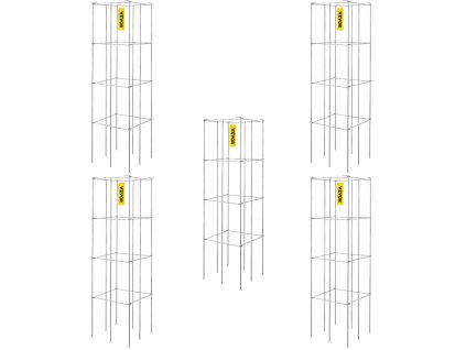 Klietky na paradajky 11.8"×11.8"×46.1", 5 ks, oceľové s pvc povlakom