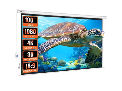 Motorické projekčné plátno 100 inch 16:9 4K 1080 s diaľkovým ovládaním