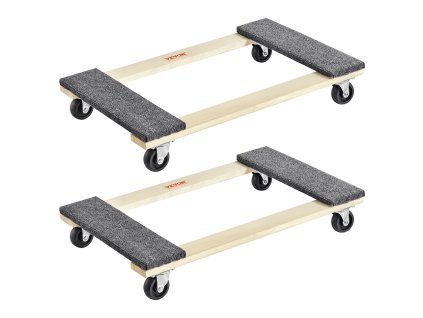 Nábytkový vozík, nosnosť 1000 lbs, 2 ks, 18"×30", 8×3" PP kolieska