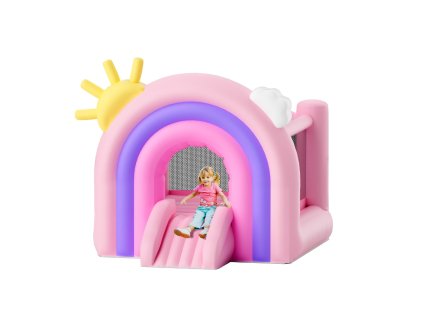 Nafukovací skákací hrad s tobogánom a ventilátorom, 110×91×91 inch