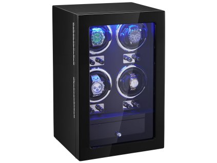 Navíjač hodiniek pre 4 automatické, 4 tiché japonské motory, modré led