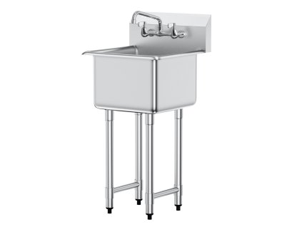 Nerezový umývací drez 1 vanička 45.7×104.1 cm s batériou a nohami