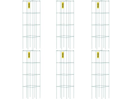 Opora na paradajky 14.6"×14.6"×39.4", 6 ks, štvorcová, pvc oceľ