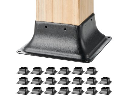 Pätka stĺpa 101.6×101.6mm vnútorná 91×91mm 20 ks práškovo lakovaná oceľ