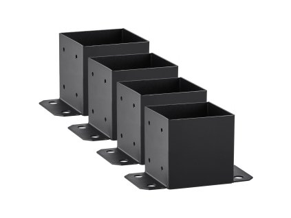 Pätka stĺpa 152.4×152.4 vnútorná 142×142 4 ks práškovo lakovaná čierna