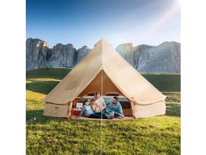 Plátená jurta celoročná 7 m/22.97 ft s otvorom na komín pre 12 osôb