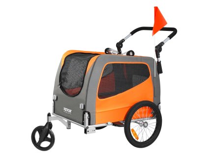 Príves pre psa na bicykel 2 v 1, nosnosť 66 lbs, skladací rám