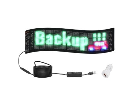 Programovateľný plnofarebný led panel p5, animácie, Bluetooth, 38×10cm