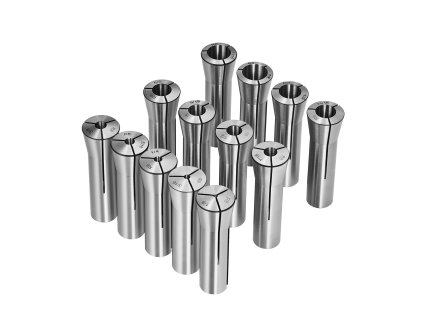 Sada r8 presných collet 13 ks 1/8"–7/8" tir 0.0012"/30μm s 13 púzdrami