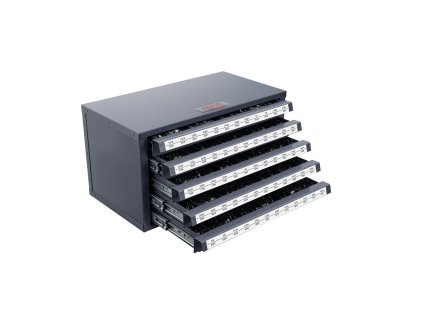 Skrinka na vrtáky 5 zásuviek pre 13.1–25.4 mm s popiskami stohovateľná