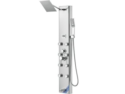 Sprchový panel nerez, 6 režimov, 8 trysiek, ručná 3 polohy, hadica 59"