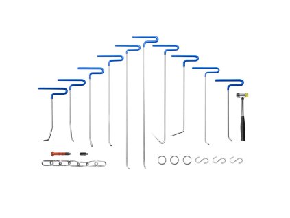 Súprava tyčí na opravu preliačin bez lakovania, 20 ks nerezová
