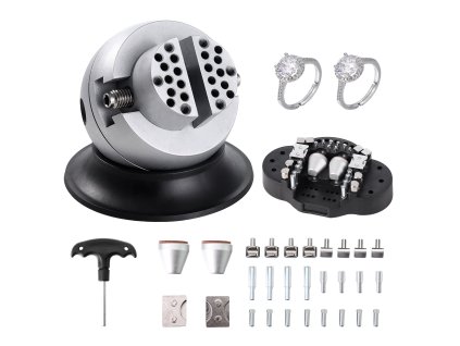 Svorka na gravírovanie 7.6 cm, 360° otočná, 30 ks príloh pre šperky