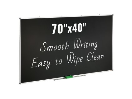 Tabuľa na suché mazanie s čiernym povrchom 70 × 40 inch, hliníkový rám