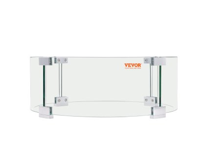 Veterný štít na ohnisko z tvrdeného skla 435×170 mm, 6mm priehľadné