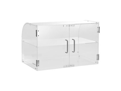 Vitrína na pečivo akrylátová 2-poschodová, zadné dvierka, 56×36×36 cm