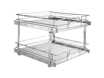 Výsuvný organizér do skrinky 2 poschodia 41×53.3 cm chrómovaná oceľ