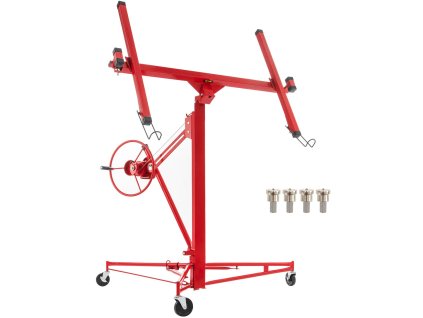 Zdvíhač sadrokartónu 16ft 150lb oceľ teleskop. rameno 3 kolieska