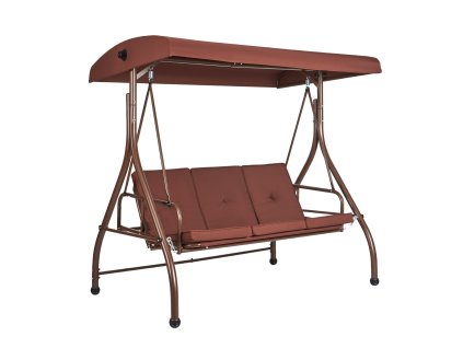 3-miestna záhradná hojdačka nastaviteľná strieška, odnímateľné vankúše