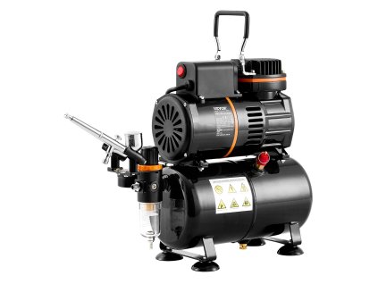 Airbrush súprava s kompresorom a 3,5 l nádržou, 0,3 mm ihla, držiak
