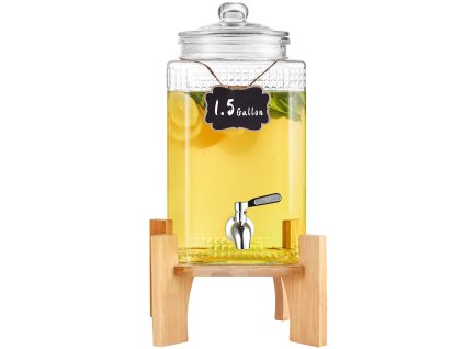 Dávkovač nápojov 1.5 gallon/5.5 l sklenený s nerezovým kohútikom