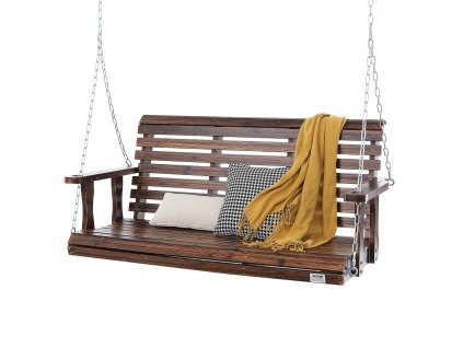 Drevená závesná hojdačka 4.5 ft, nosnosť 880 lbs, s reťazami