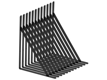 Držiaky na plávajúce police 18×12" 12 ks 3 mm oceľ čierna 160 lbs